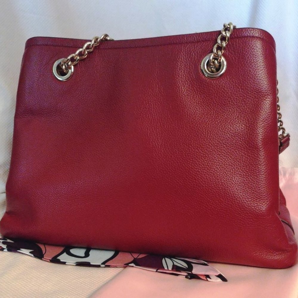 Kate Spade Double Bundle Jordyn Chain Tote w/Wallet in Blackberry Preserve - Picture 3 of 15